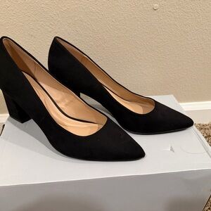 Kelly & Katie Black Block Heel Pumps